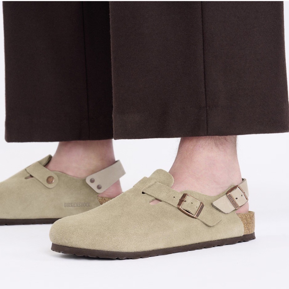 Birkenstock Tokio Clogs Suede Leather Taupe